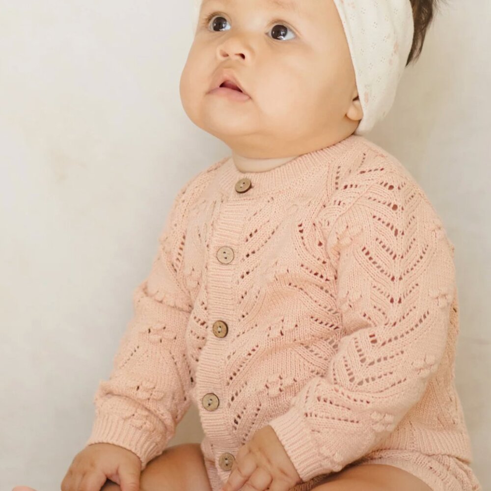Quincy Mae Knit Melon Cardigan